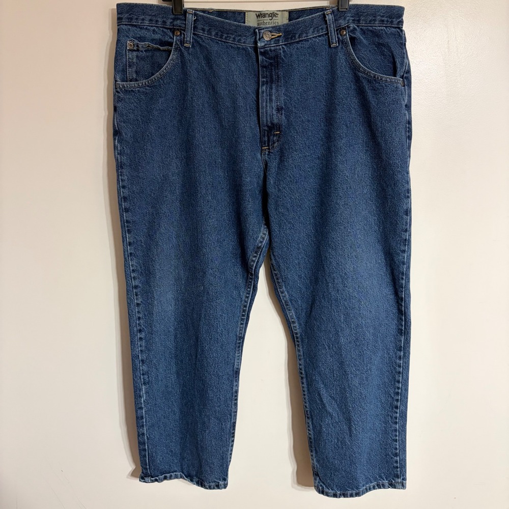 Wrangler Authentics Mens Relaxed Fit Jeans Blue 42x28 10ZM200RD Cotton Denim